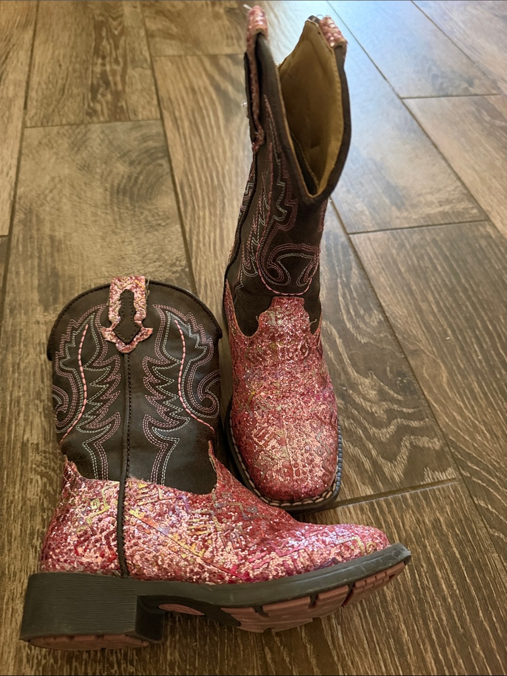 Roper little girls 9 pink glitter cowboy boots